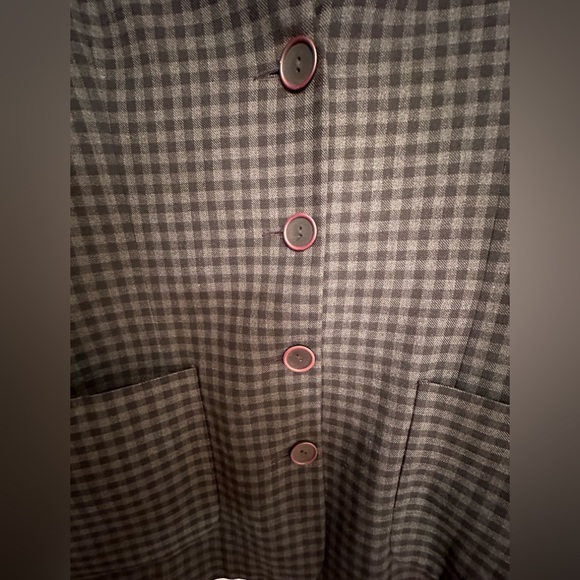 manor house women’s black gray plaid ckeck blazer jacket size Large. - Picture 8 of 15